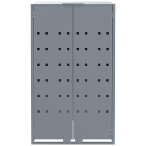 vidaXL Wheelie Bin Storage for 3 Bins Grey 207x79x117 cm Steel