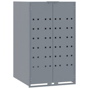 vidaXL Wheelie Bin Storage for 4 Bins Grey 276x79x117 cm Steel