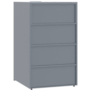 vidaXL Wheelie Bin Storage for 4 Bins Grey 276x79x117 cm Steel