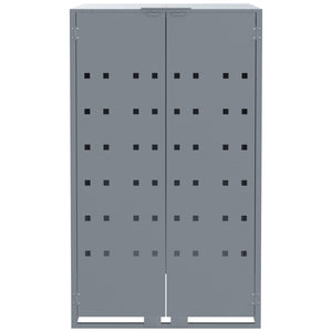 vidaXL Wheelie Bin Storage for 6 Bins Grey 414x79x117 cm Steel