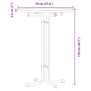 vidaXL Dining Table White Ø70x110 cm Engineered Wood and Steel