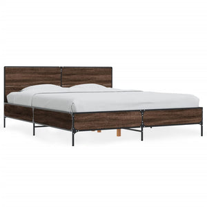 vidaXL Bed Frame without Mattress Brown Oak 150x200 cm King Size