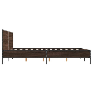 vidaXL Bed Frame without Mattress Brown Oak 150x200 cm King Size