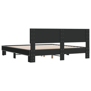 vidaXL Bed Frame without Mattress Black 180x200 cm Super King