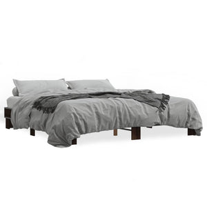 vidaXL Bed Frame without Mattress Brown Oak 200x200 cm