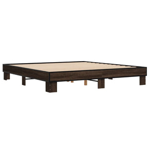 vidaXL Bed Frame without Mattress Brown Oak 200x200 cm