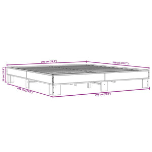 vidaXL Bed Frame without Mattress Brown Oak 200x200 cm