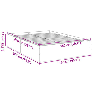 vidaXL Bed Frame without Mattress Sonoma Oak 150x200 cm King Size