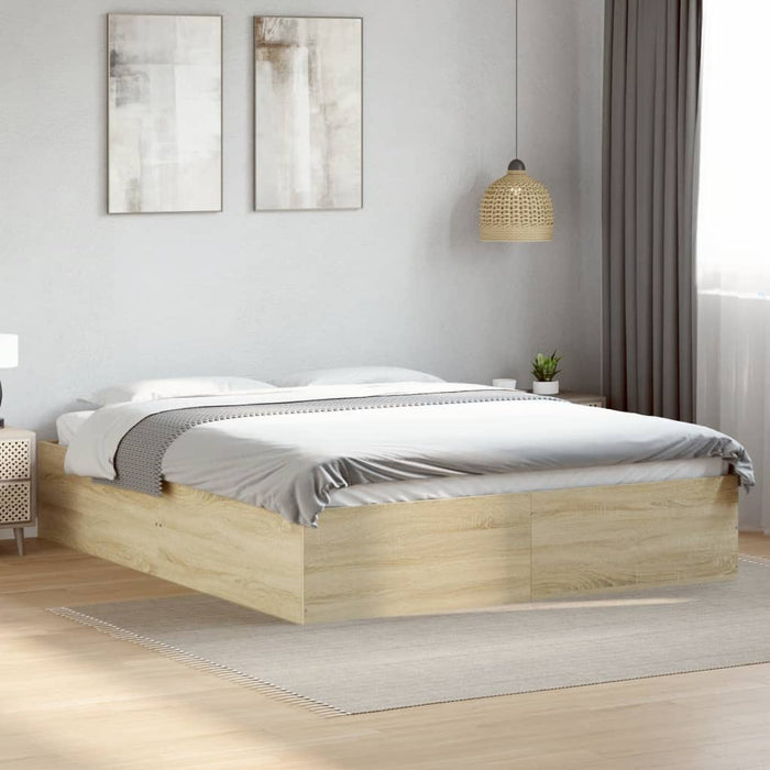 vidaXL Bed Frame without Mattress Sonoma Oak 150x200 cm King Size