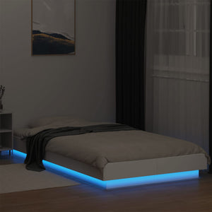 vidaXL Bed Frame with LED Lights without Mattress White 90x190cm