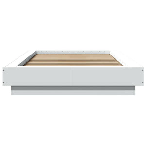 vidaXL Bed Frame with LED Lights without Mattress White 90x190cm