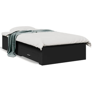 vidaXL Bed Frame with Drawers without Mattress Black 100x200 cm