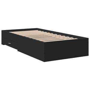 vidaXL Bed Frame with Drawers without Mattress Black 100x200 cm