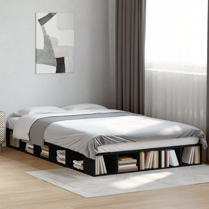 vidaXL Bed Frame without Mattress Black 140x190 cm