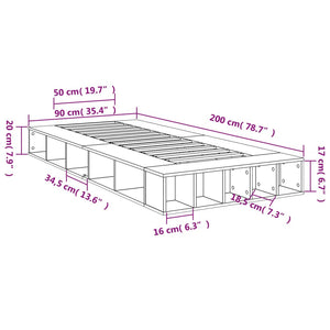 vidaXL Bed Frame without Mattress White 90x200 cm