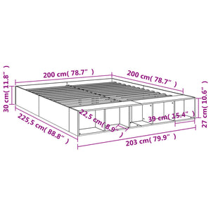 vidaXL Bed Frame without Mattress Black 200x200 cm