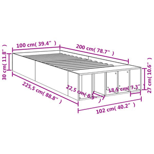 vidaXL Bed Frame without Mattress Sonoma Oak 100x200 cm