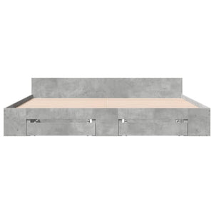 vidaXL Bed Frame with Drawers without Mattress Concrete Grey 180x200 cm Super King