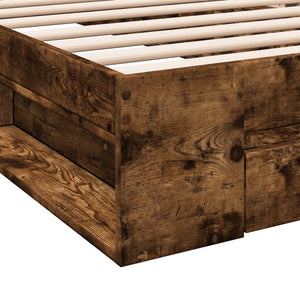 vidaXL Bed Frame with Drawer without Mattress Smoked Oak 90x200 cm