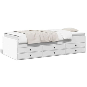 vidaXL Daybed with Drawers without Mattress White 100x200 cm