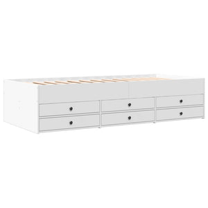 vidaXL Daybed with Drawers without Mattress White 100x200 cm