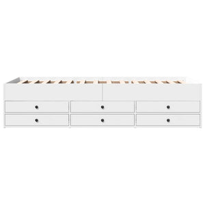 vidaXL Daybed with Drawers without Mattress White 100x200 cm