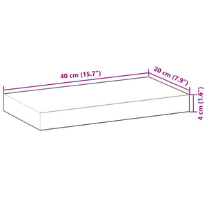 vidaXL Floating Shelf 40x20x4 cm Untreated Solid Wood Acacia