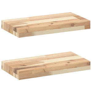 vidaXL Floating Shelves 2 pcs 40x20x4 cm Untreated Solid Wood Acacia