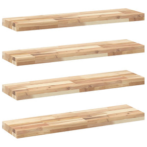 vidaXL Floating Shelves 4 pcs 80x20x4 cm Untreated Solid Wood Acacia