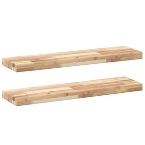 vidaXL Floating Shelves 2 pcs 100x20x4 cm Untreated Solid Wood Acacia