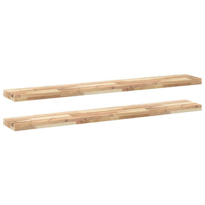 vidaXL Floating Shelves 2 pcs 120x20x4 cm Untreated Solid Wood Acacia