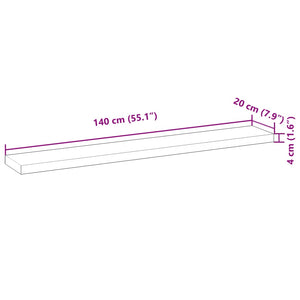 vidaXL Floating Shelf 140x20x4 cm Untreated Solid Wood Acacia