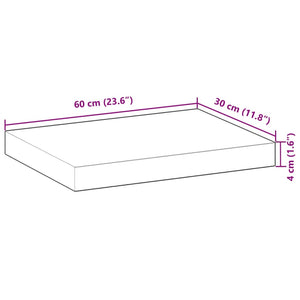 vidaXL Floating Shelf 60x30x4 cm Untreated Solid Wood Acacia