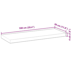 vidaXL Floating Shelf 100x30x4 cm Untreated Solid Wood Acacia