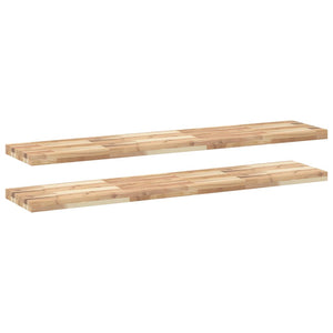 vidaXL Floating Shelves 2 pcs 120x30x4 cm Untreated Solid Wood Acacia