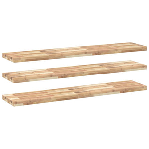 vidaXL Floating Shelves 3 pcs 120x30x4 cm Untreated Solid Wood Acacia