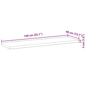 vidaXL Floating Shelf 140x40x4 cm Untreated Solid Wood Acacia