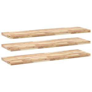 vidaXL Floating Shelves 3 pcs 140x40x4 cm Untreated Solid Wood Acacia