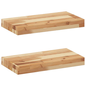 vidaXL Floating Shelves 2 pcs 60x20x4 cm Oil Finished Solid Wood Acacia