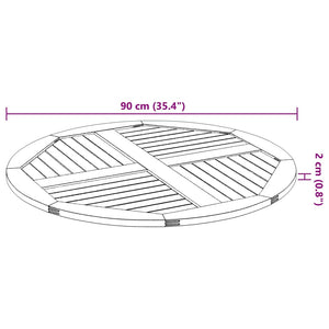 vidaXL Table Top Ø90x2.2 cm Round Solid Wood Acacia