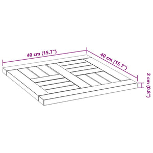 vidaXL Table Top 40x40x2 cm Square Solid Wood Acacia