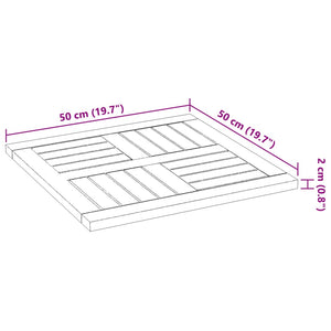 vidaXL Table Top 50x50x2 cm Square Solid Wood Acacia