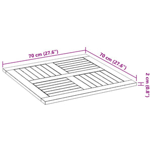 vidaXL Table Top 70x70x2 cm Square Solid Wood Acacia