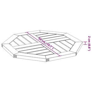 vidaXL Table Top 50x50x2 cm Octagonal Solid Wood Acacia