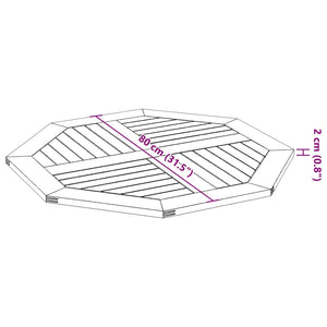 vidaXL Table Top 80x80x2.2 cm Octagonal Solid Wood Acacia