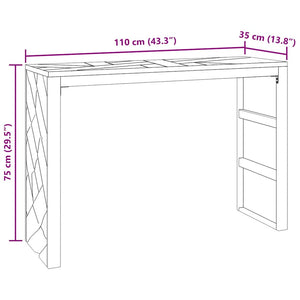 vidaXL Console Table 110x35x75 cm Solid Wood Teak