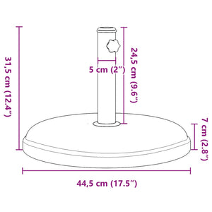 vidaXL Parasol Base for Ø32/35/38 mm Poles 15 kg Round