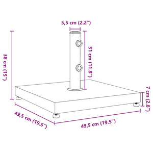 vidaXL Parasol Base for Ø32/38/48 mm Poles 28 kg Square