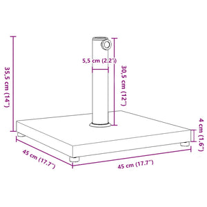 vidaXL Parasol Base for Ø32/38/48 mm Poles 18 kg Square