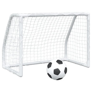 vidaXL Kids' Football Goals 2 pcs with Ball White 64x35x48 cm Metal